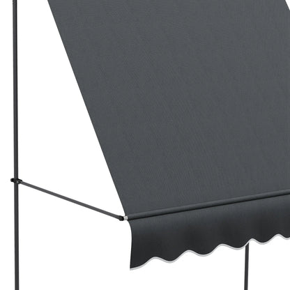 6.5' x 4' Manual Retractable Awning, Freestanding Patio, UV Resistant, Dark Grey Patio Awnings at Gallery Canada