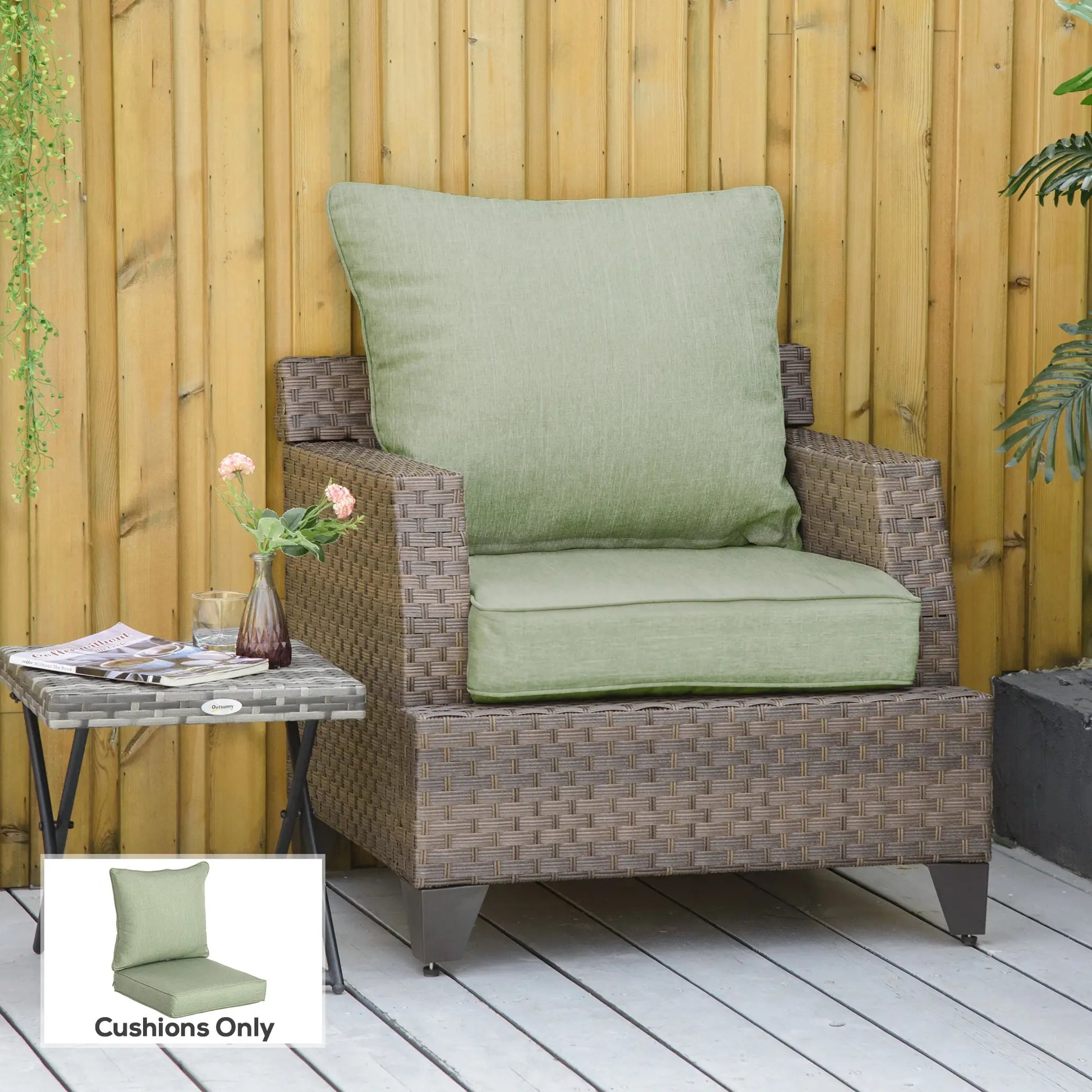 Patio Chair Cushions, Thick Deep Seat, Light Green Patio Chair Cushions at Gallery Canada