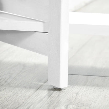 4-Panel Wall Partition, 3 Storage Shelves, Foldable, Wooden Frame, 5.6FT, White Room Dividers at Gallery Canada