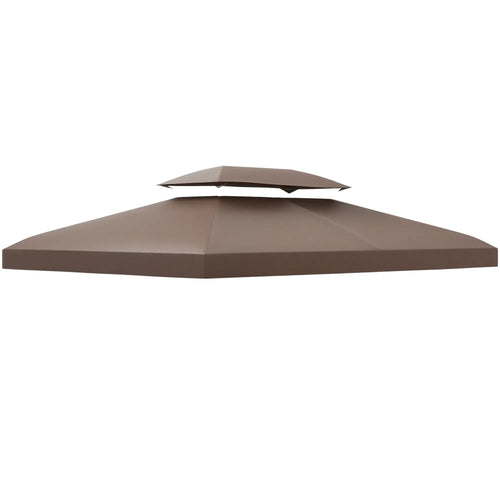 13' x 10' Gazebo Replacement Canopy, 2 Tier Roof, Brown