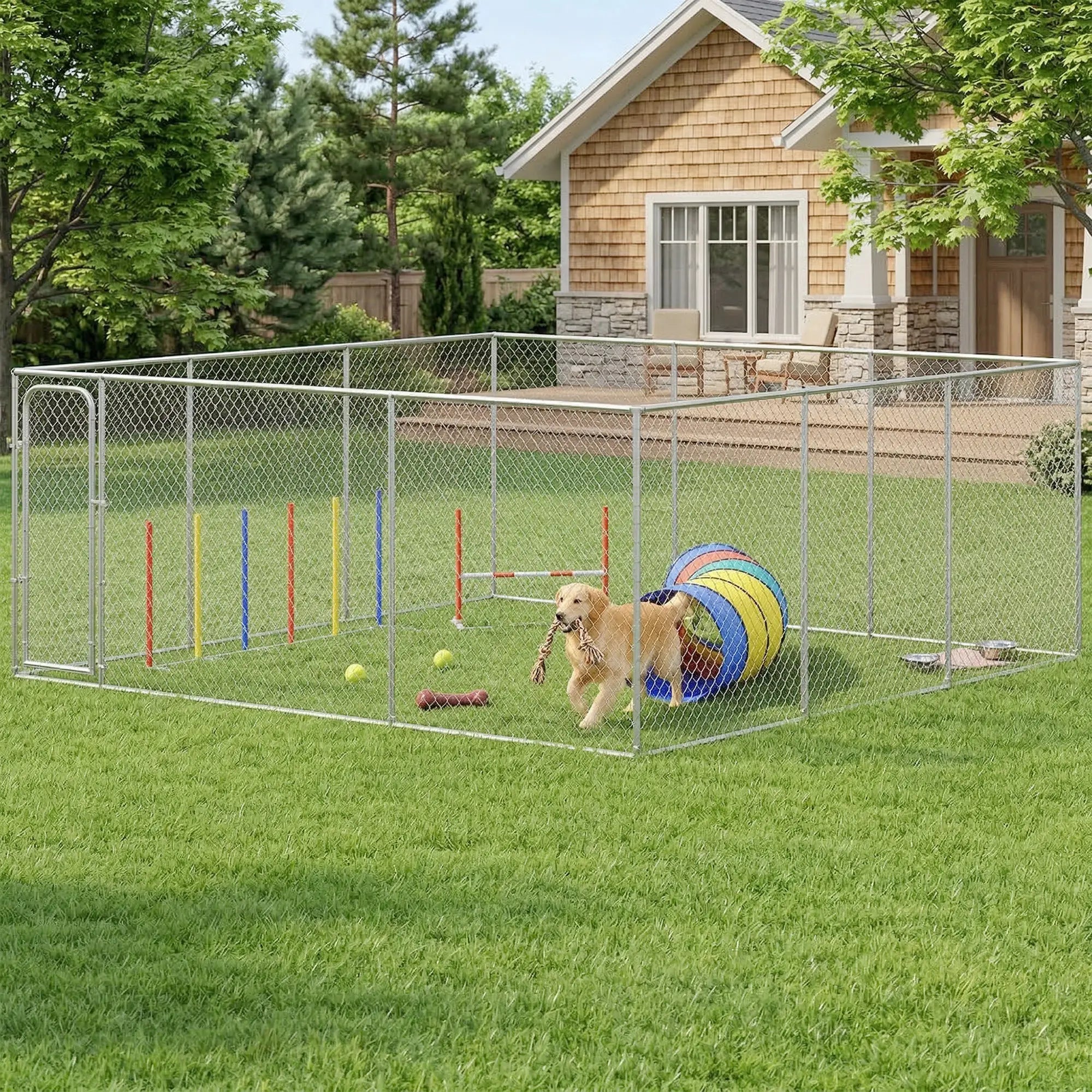 Dog Playpen, Walk-In Kennel, Galvanized Steel Frame, DIY Door Dog Kennels at Gallery Canada