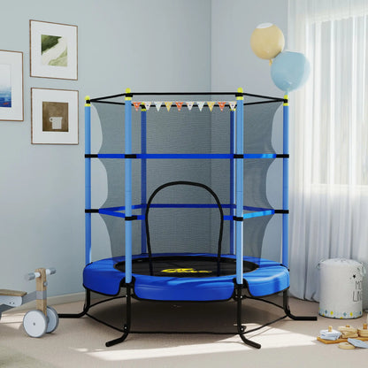 Kids Trampoline with Safety Net, 3-10 Years Old, Blue Trampolines at Gallery Canada