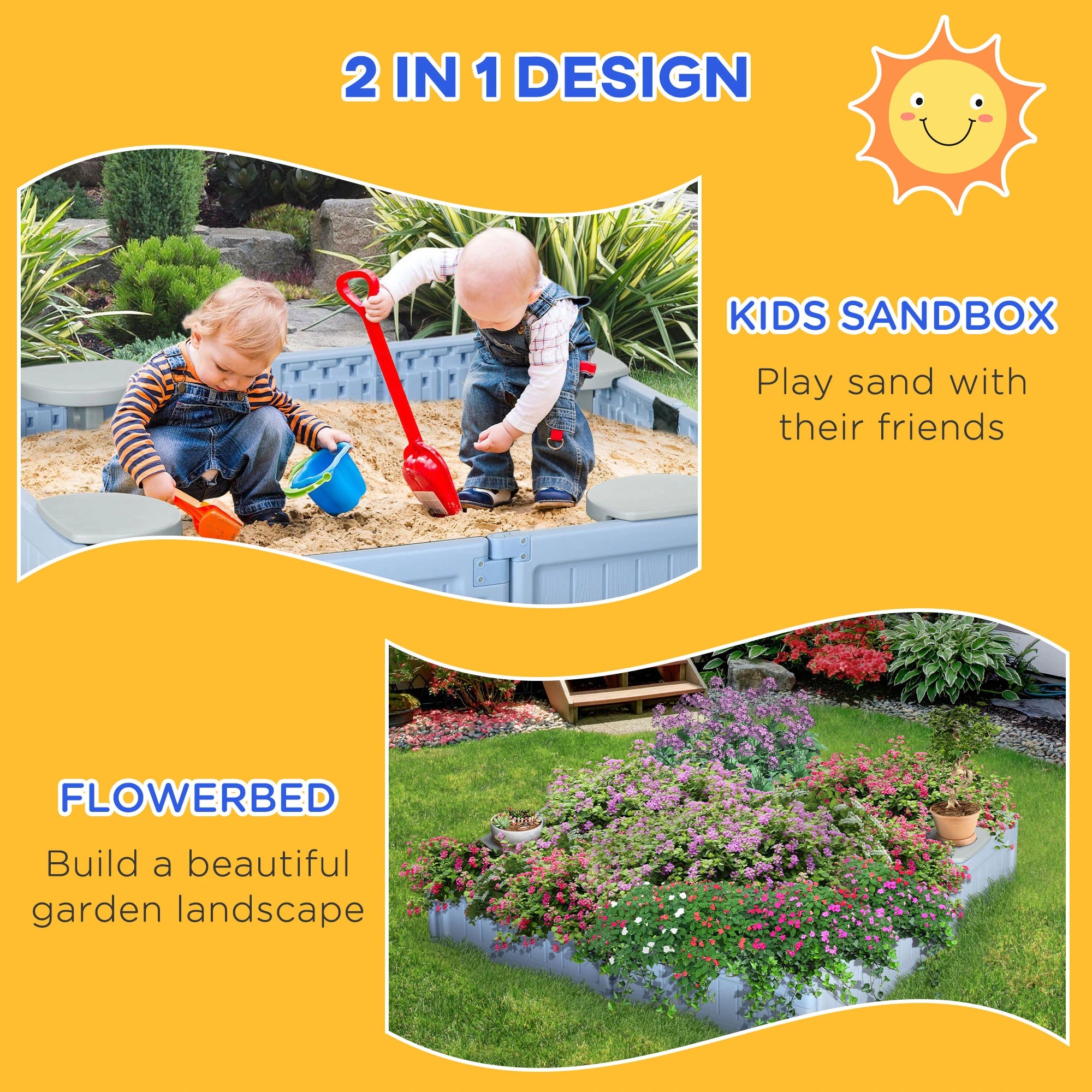 Kids Outdoor Sandbox with Canopy, Fabric Liner, Light Blue Sandboxes & Accessories at Gallery Canada