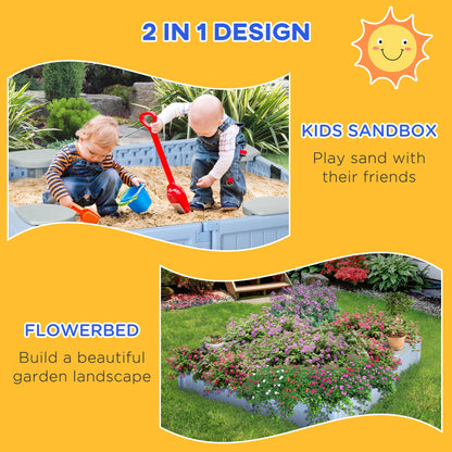 Kids Outdoor Sandbox with Canopy, Fabric Liner, Light Blue Sandboxes & Accessories at Gallery Canada