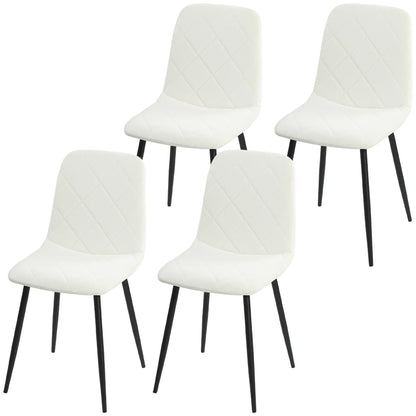 Upholstered Dining Chairs Set of 4, Steel Legs, Cream Bar Stools Cream at Gallery Canada