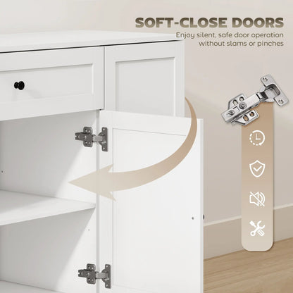 55" Kitchen Storage Cabinet With Drawer, Adjustable Shelves, White Bar Cabinets at Gallery Canada