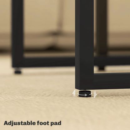 Nesting Coffee Table Set of 3, Black Metal Frame, 3-Piece, Brown Coffee Tables at Gallery Canada