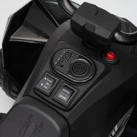 VTT pour enfants 12V, doubles moteurs, suspension arrière, 2,2 MPH, roues lumineuses, noir