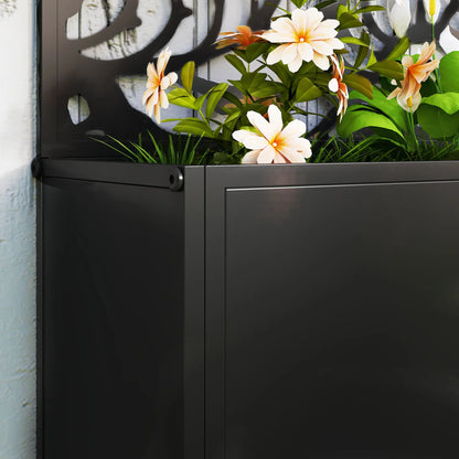 Metal Raised Garden Bed With Privacy Panel, Outdoor Planter Box Raised Garden Beds at Gallery Canada