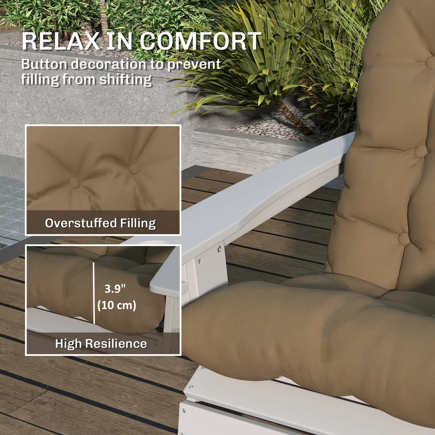 Adirondack Chair Cushions, Set of 2, Khaki Patio Chair Cushions at Gallery Canada