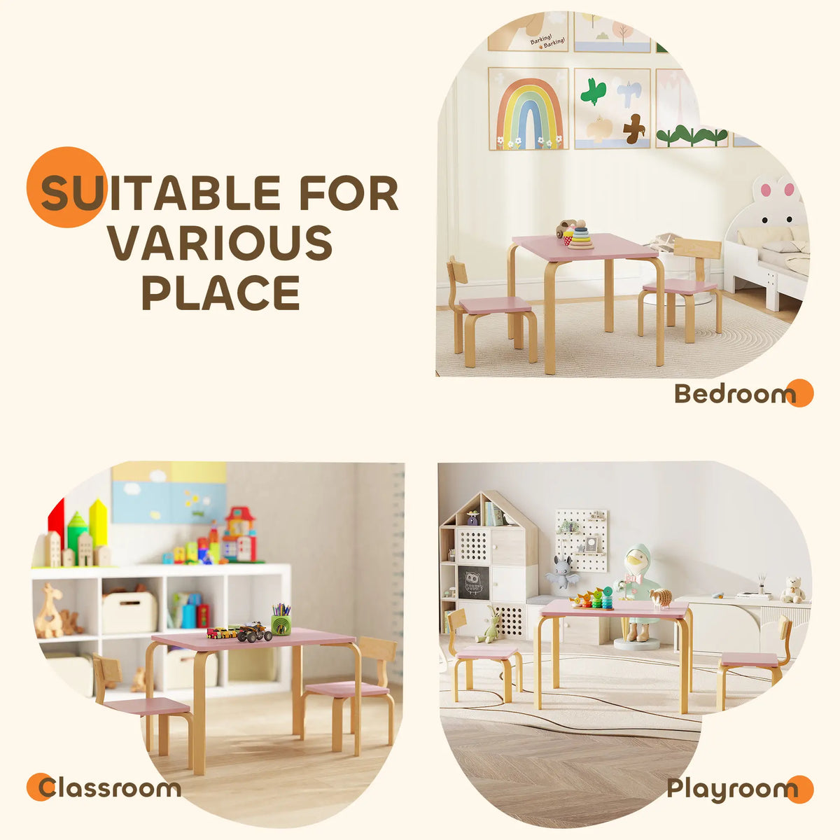 Kids Table and 2 Chair Set, Multi-Activity Furniture, Pink Kids Table Sets at Gallery Canada