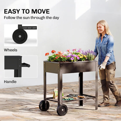 Metal Raised Garden Bed, Elevated Planter Box, 31.5" Tall Elevated Garden Beds at Gallery Canada