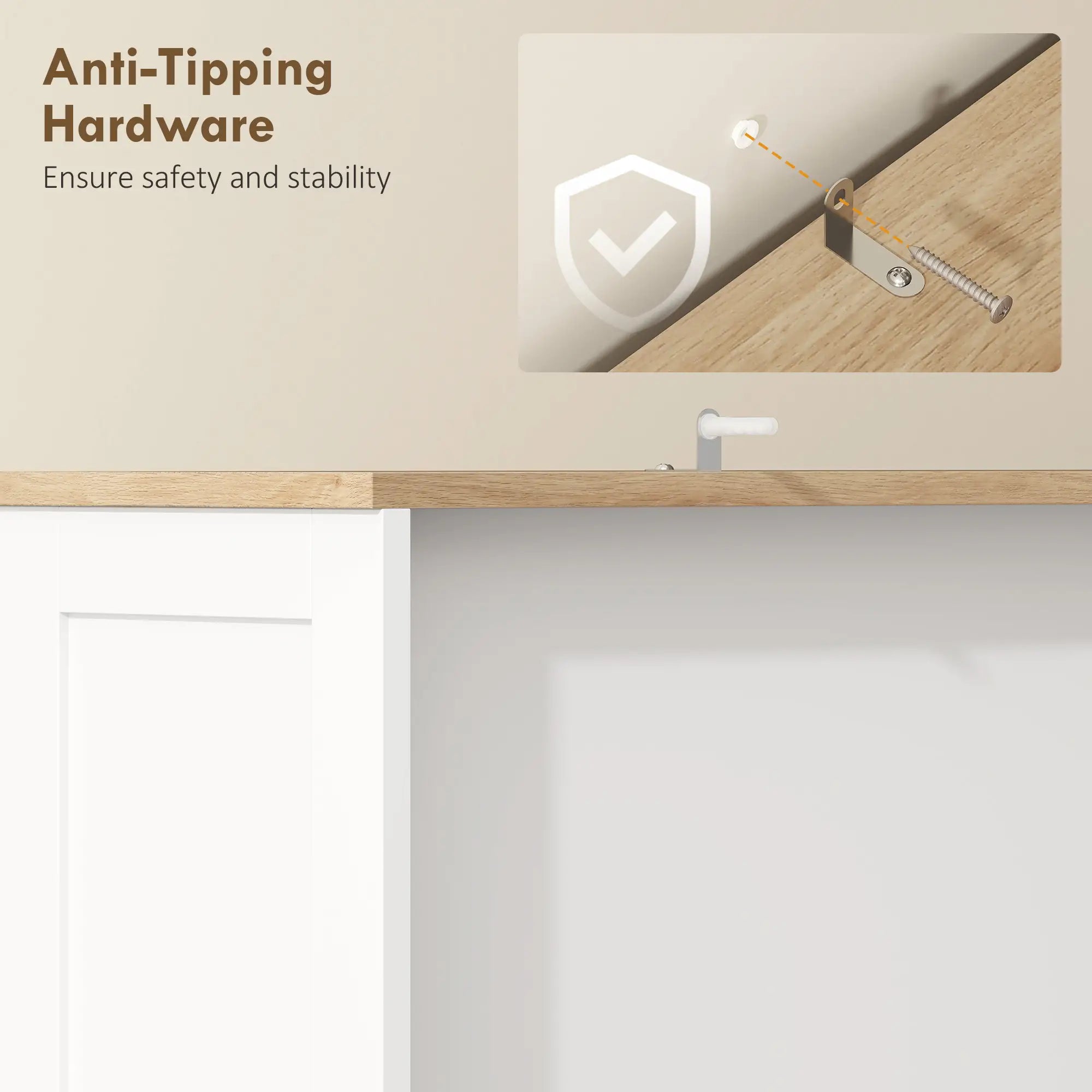 68 Inch Pantry Cabinet with Charging Station, Microwave Stand, Trash Can, White Kitchen Pantry Cabinets at Gallery Canada