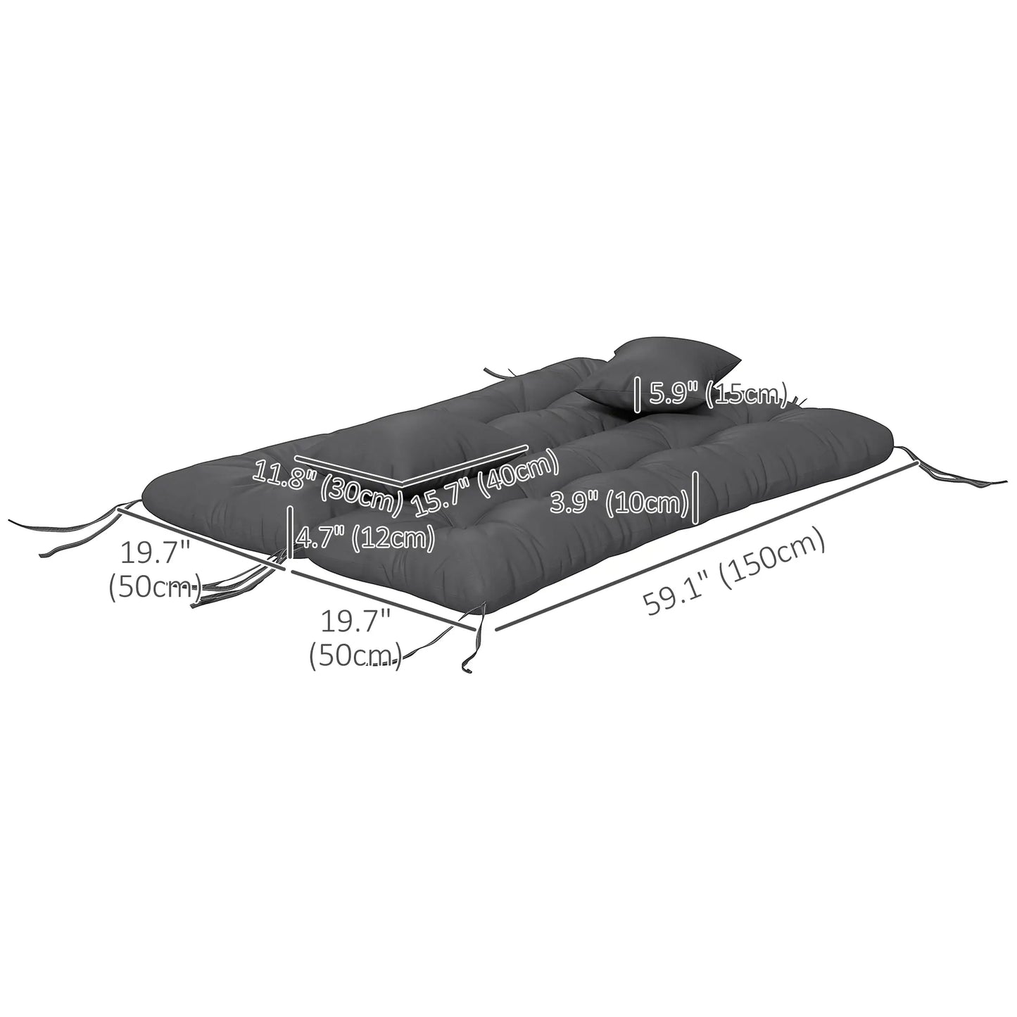 4-Piece Patio Chair Cushion Set, Back and Seat Pillows, Grey Patio Chair Cushions at Gallery Canada