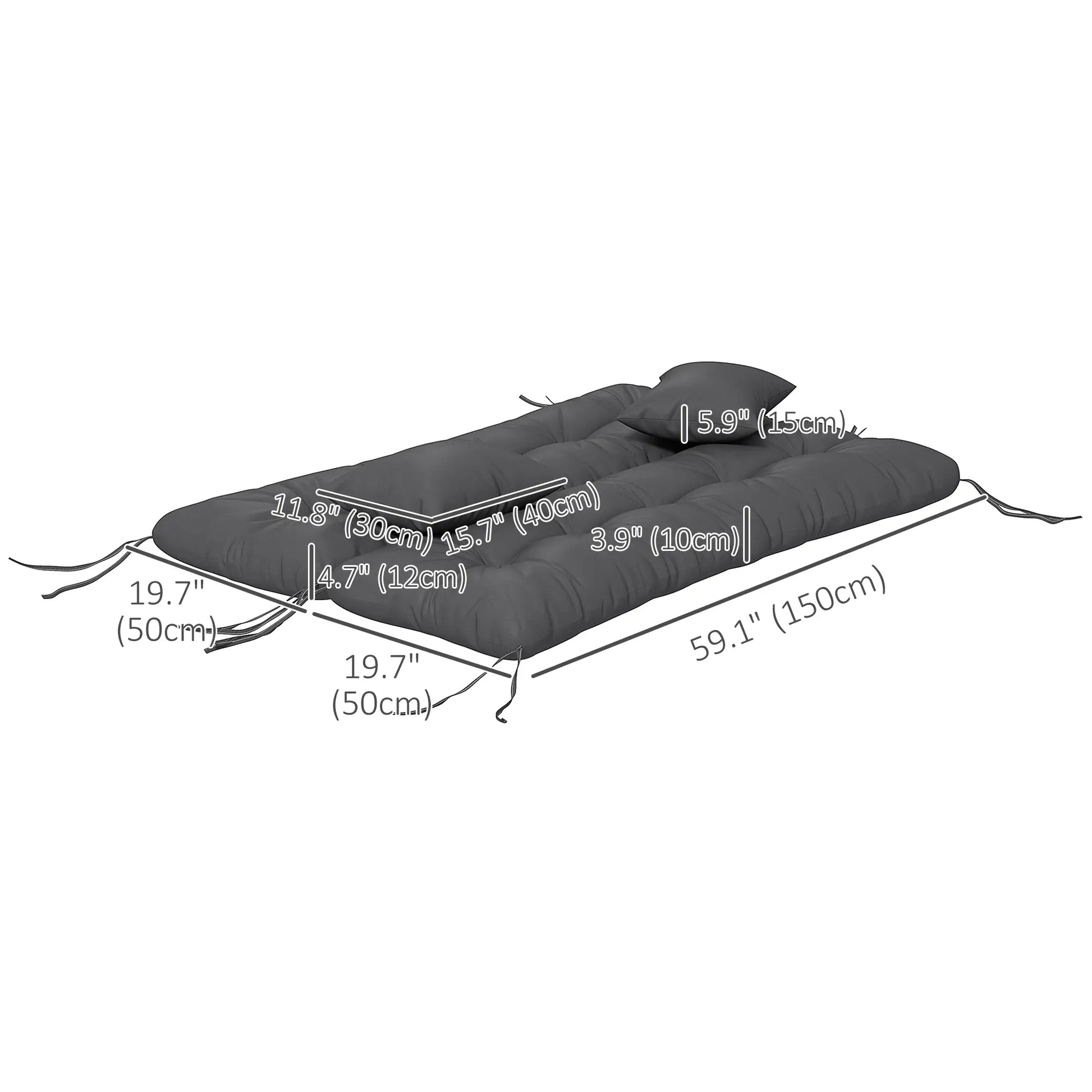 4-Piece Patio Chair Cushion Set, Back and Seat Pillows, Grey Patio Chair Cushions at Gallery Canada