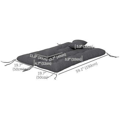 4-Piece Patio Chair Cushion Set, Back and Seat Pillows, Grey Patio Chair Cushions at Gallery Canada