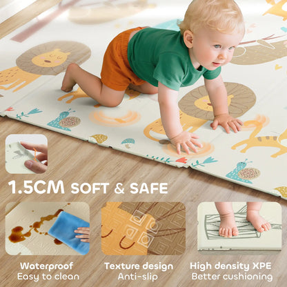 Double Sided Baby Play Mat, Reversible Waterproof, Animal Theme Kids Gym & Playmats at Gallery Canada