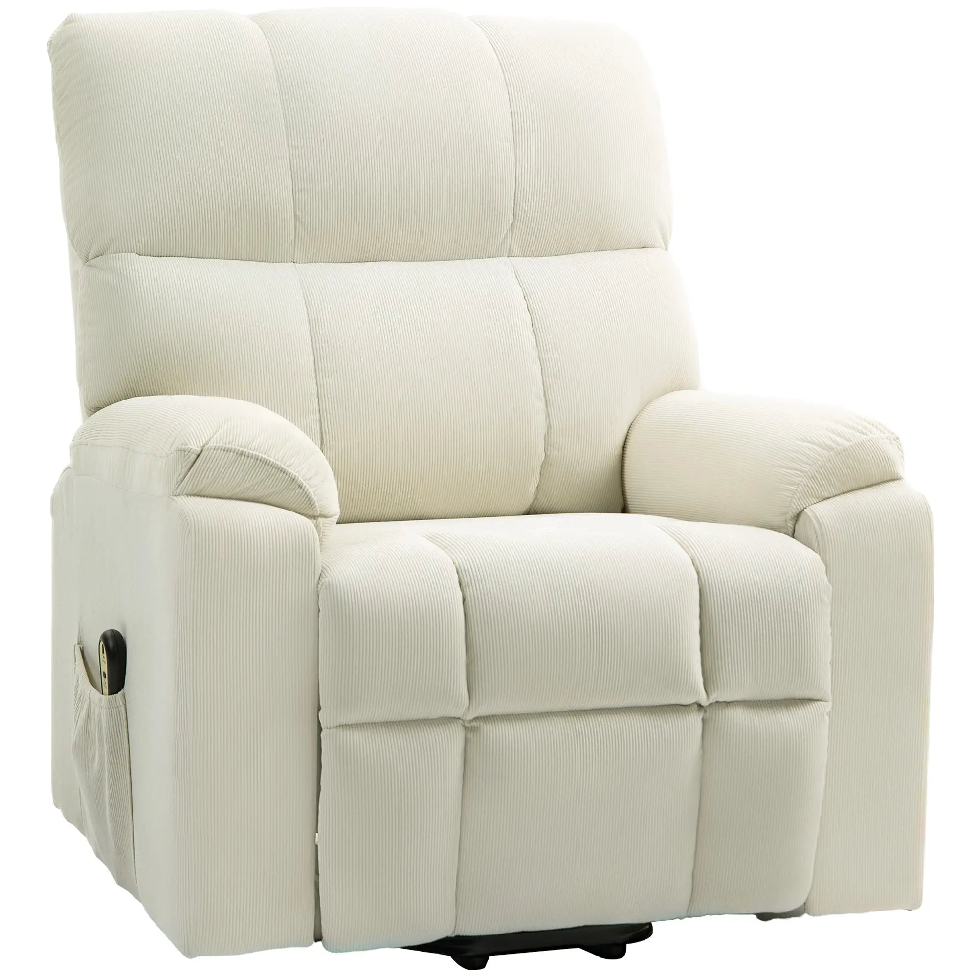 Power Recliner Chair, Microfibre Upholstery, Remote, Cream White Sofas & Reclining Chairs Cream at Gallery Canada