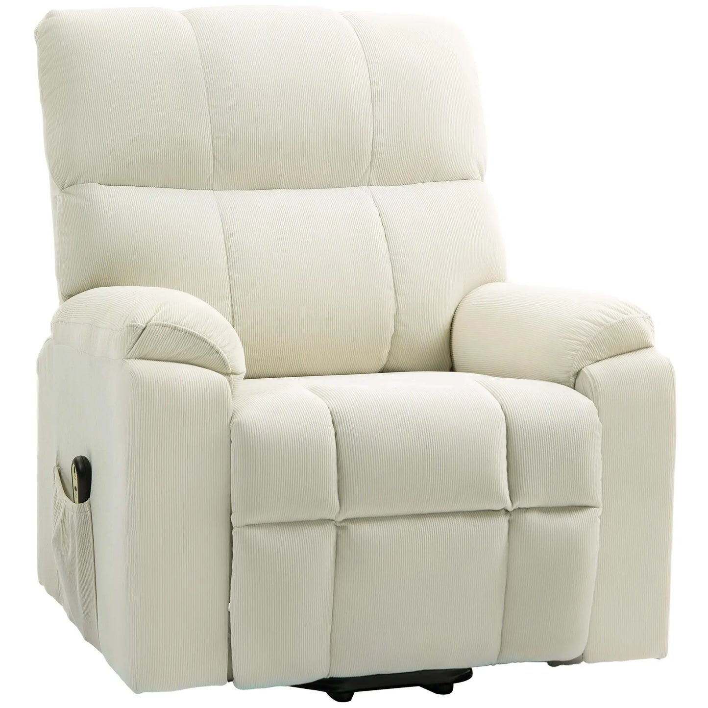 Power Recliner Chair, Microfibre Upholstery, Remote, Cream White Sofas & Reclining Chairs Cream at Gallery Canada