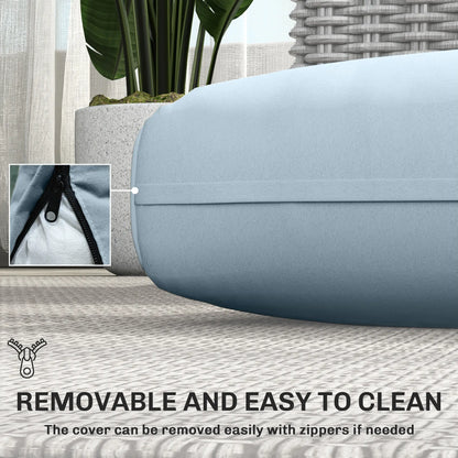 Outdoor Seat Cushions With Backrest, Loveseat Double Sofa, Light Blue Patio Chair Cushions at Gallery Canada