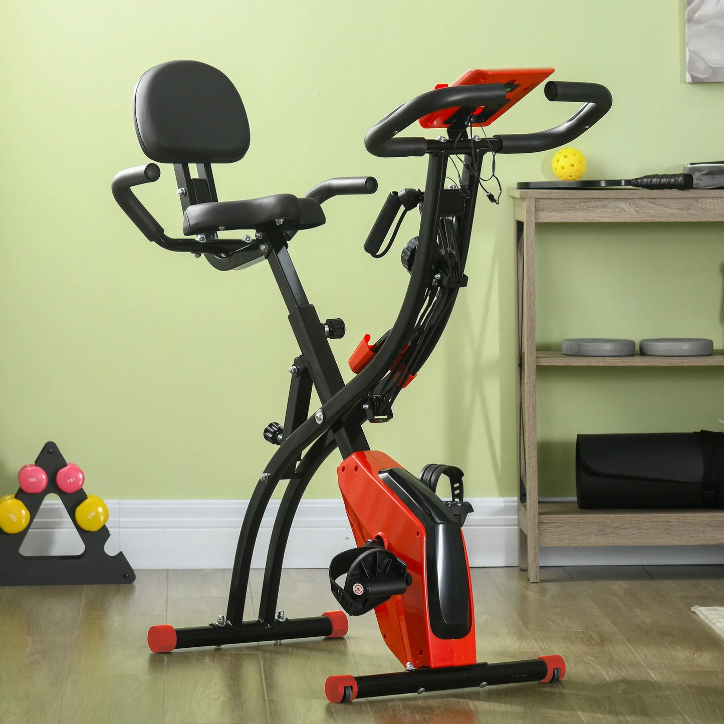 3 in 1 Folding Exercise Bike, 8-Level Magnetic Resistance, Adjustable Seat, Red Exercise & Stationary Bikes at Gallery Canada