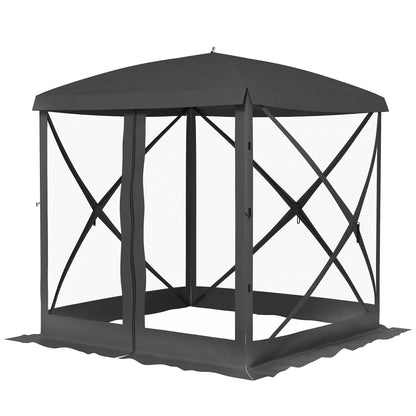 Pop-Up Tent, Foldable with Carry Bag, Zippered Door, Fits 3-4 People, Black Pop Up Canopies Black at Gallery Canada