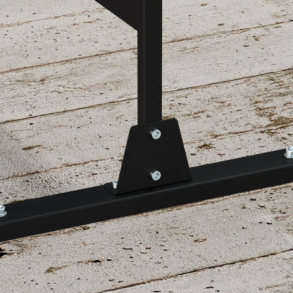 6.5FT Metal Privacy Screen, Large Leaf Style, Black Side Awnings at Gallery Canada