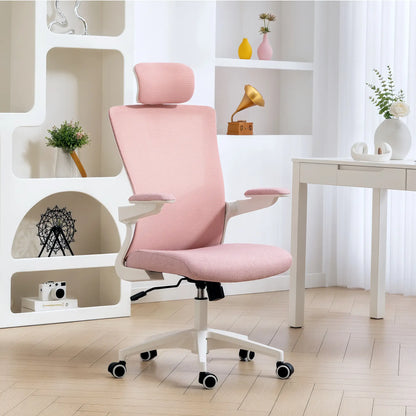 Ergonomic Office Chair, Swivel Desk Chair, Adjustable Lumbar Support, Headrest, Height, Flip-up Armrests, Pink Task Chairs at Gallery Canada
