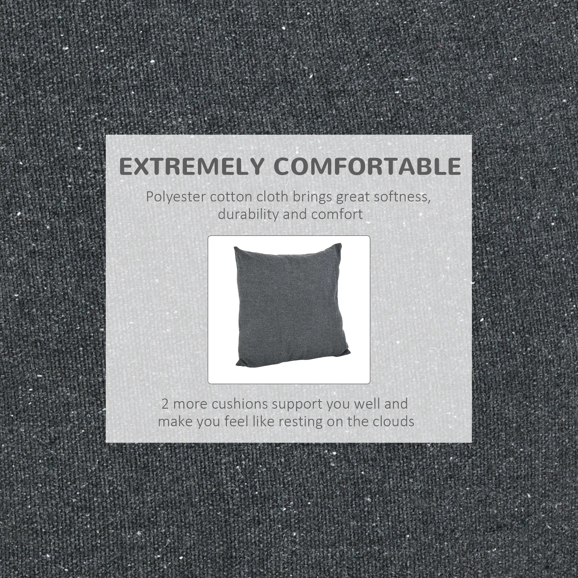 Hanging Macrame Chair, Cotton w/ Two Cushions, Dark Grey Hammock Swings at Gallery Canada