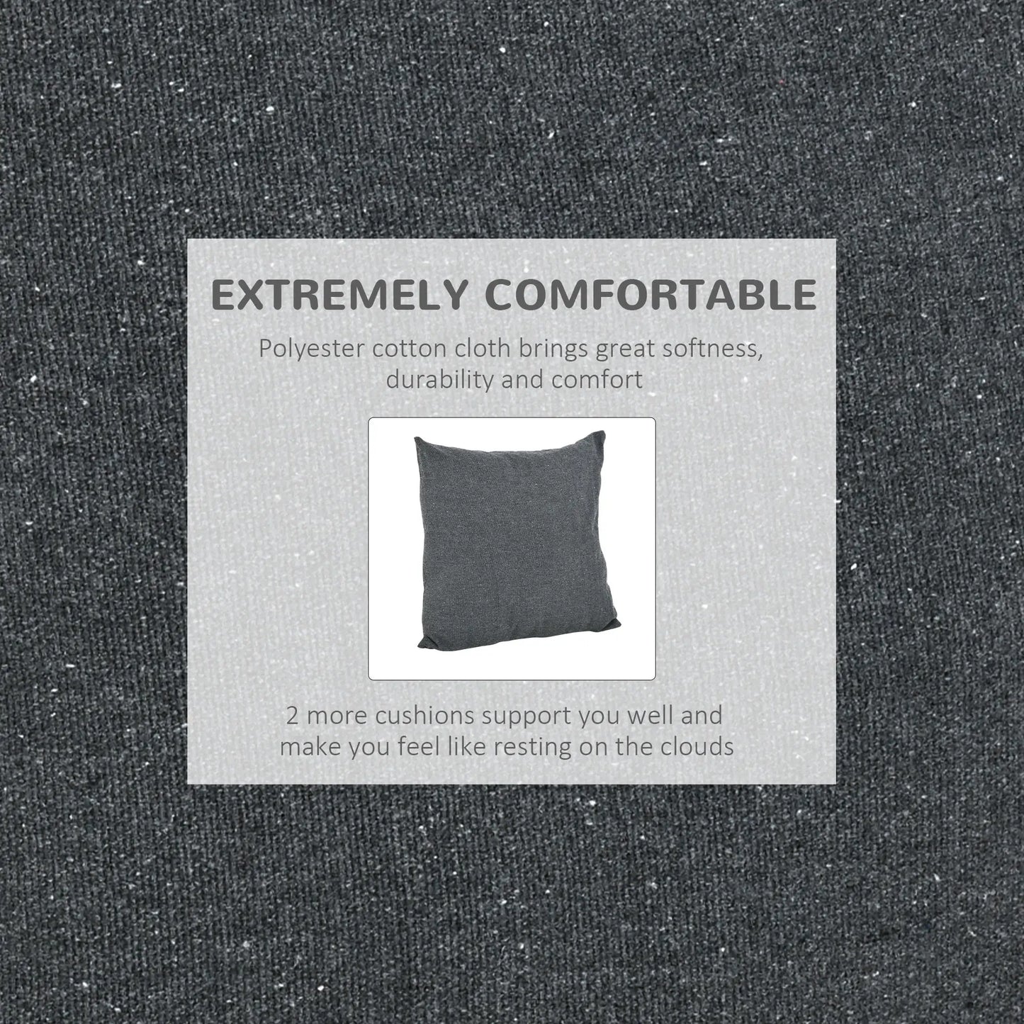 Hanging Macrame Chair, Cotton w/ Two Cushions, Dark Grey Hammock Swings at Gallery Canada