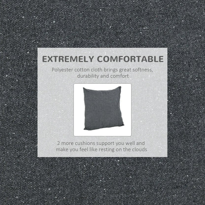 Hanging Macrame Chair, Cotton w/ Two Cushions, Dark Grey Hammock Swings at Gallery Canada