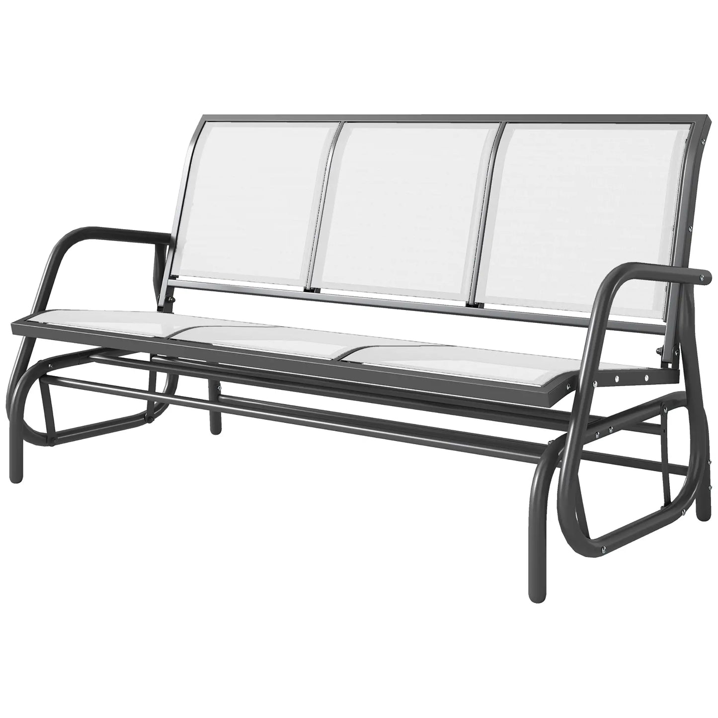 3-Seat Outdoor Glider Chair, Steel Frame, Sling Fabric, Cream Outdoor Gliders Cream at Gallery Canada