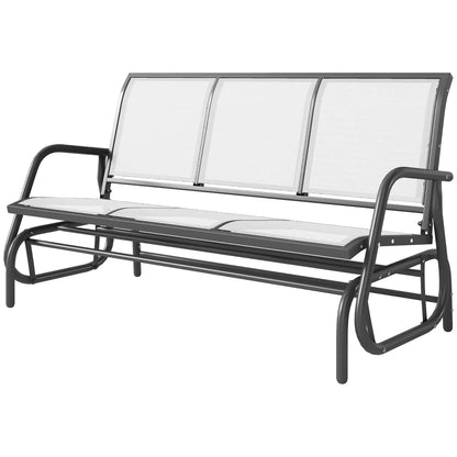 3-Seat Outdoor Glider Chair, Steel Frame, Sling Fabric, Cream Outdoor Gliders Cream at Gallery Canada
