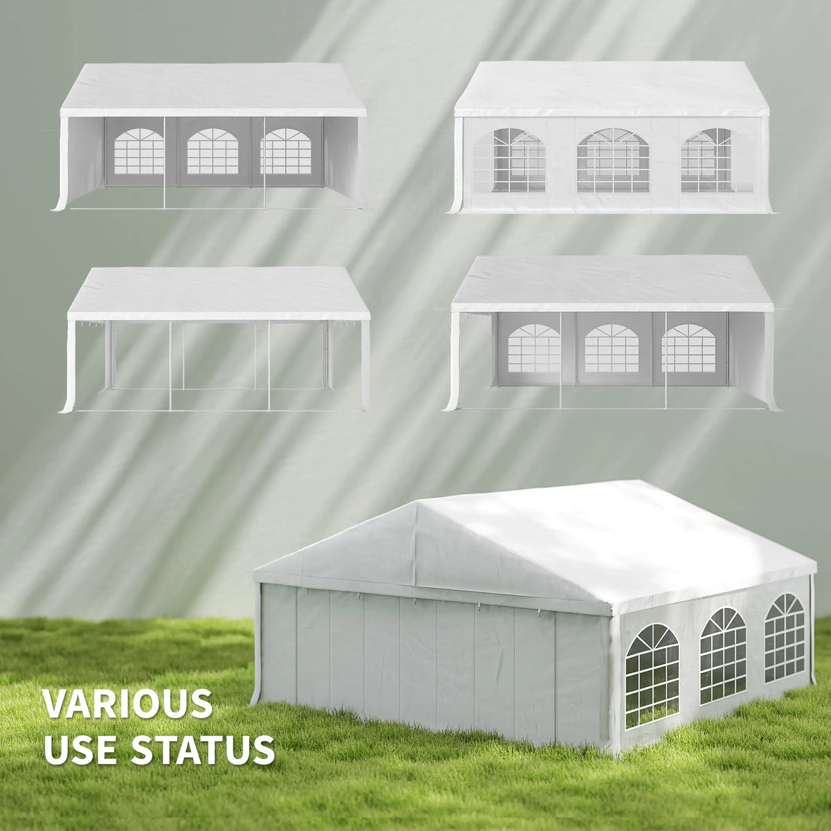 20' x 20' Heavy-Duty Wedding Tent, Outdoor Party Canopy With Sidewall, White Canopy Tents at Gallery Canada
