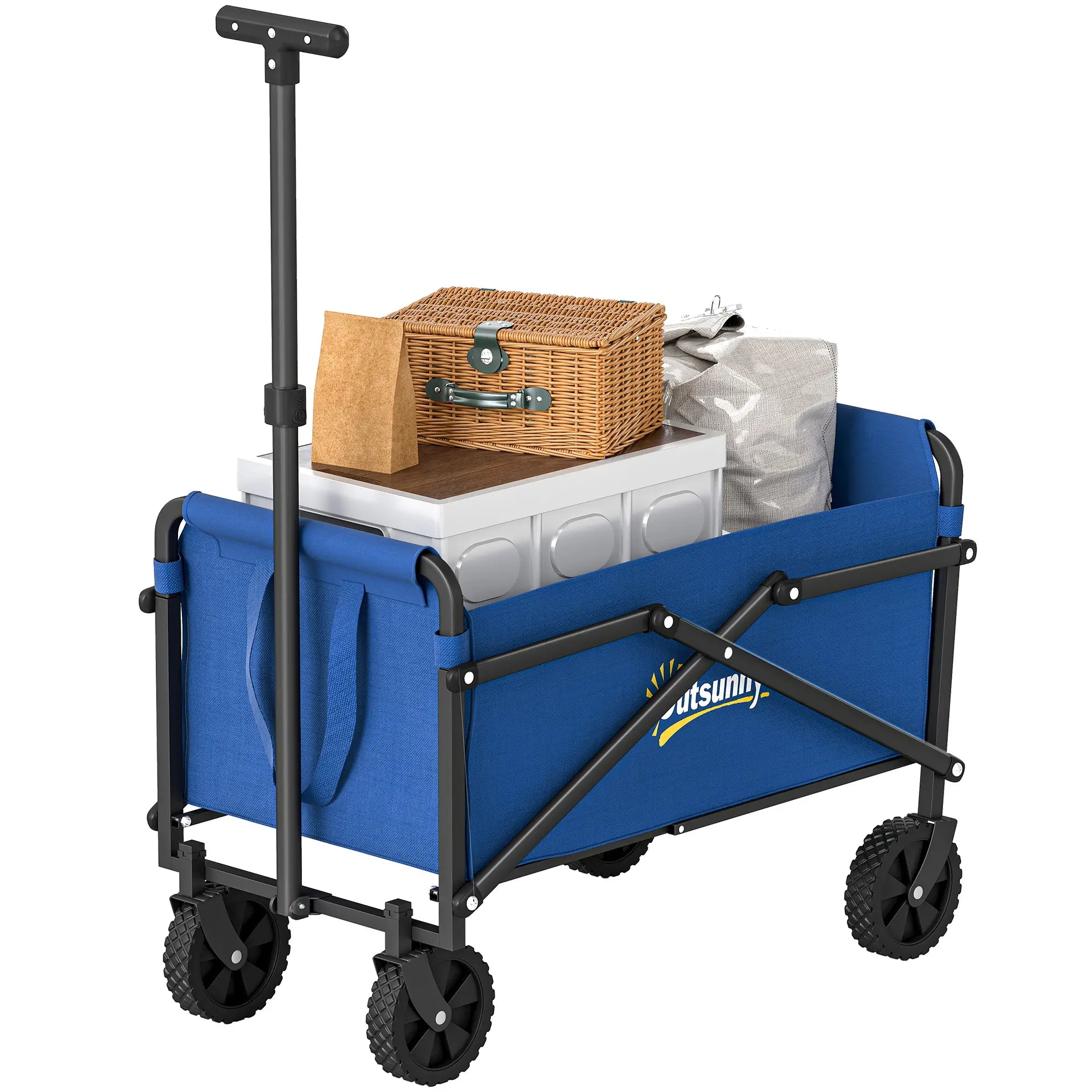 Small Collapsible Garden Cart, Heavy Duty Lawn Wagon, Blue Bike Cargo Trailers Blue at Gallery Canada