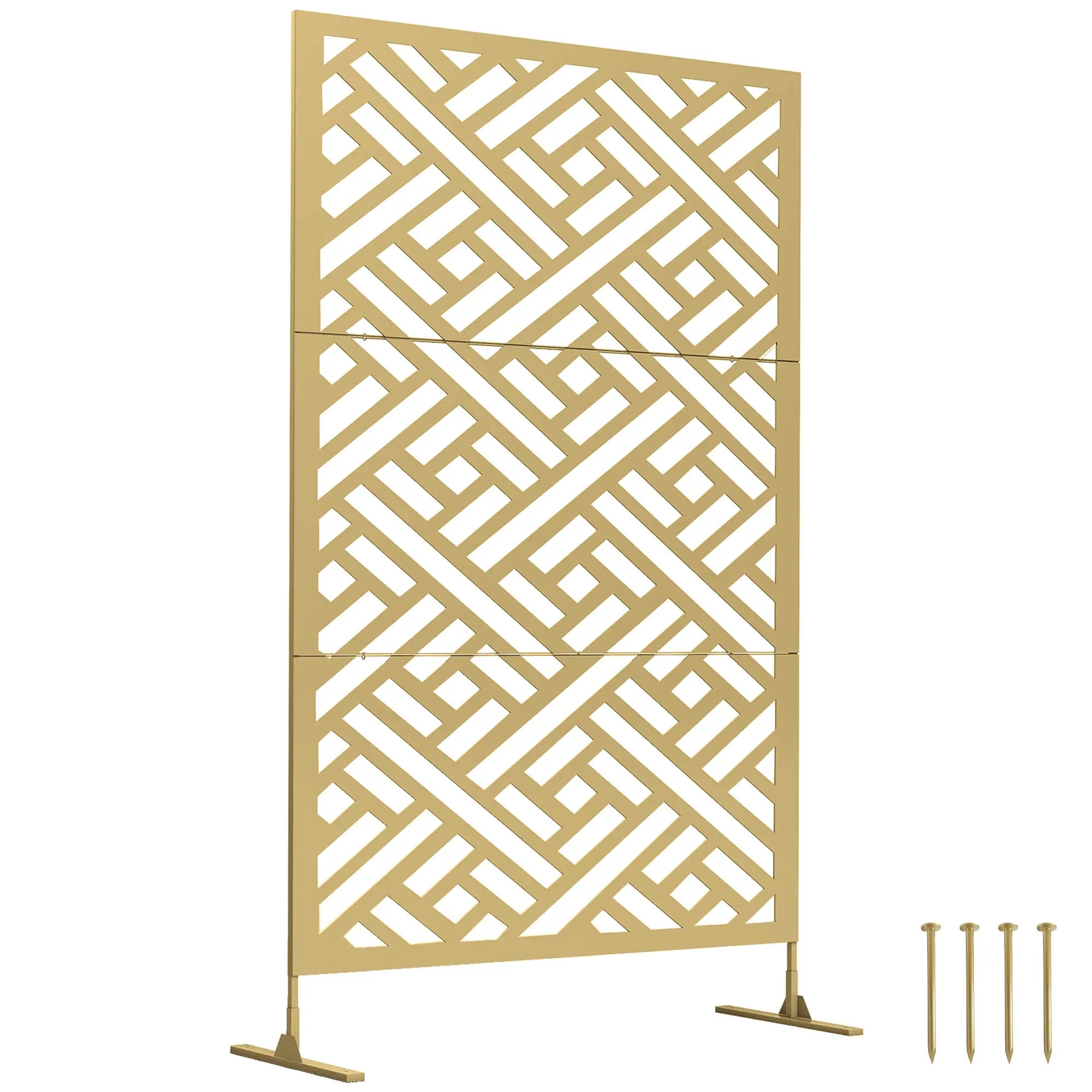 Metal Outdoor Privacy Screen, Freestanding Divider, 79