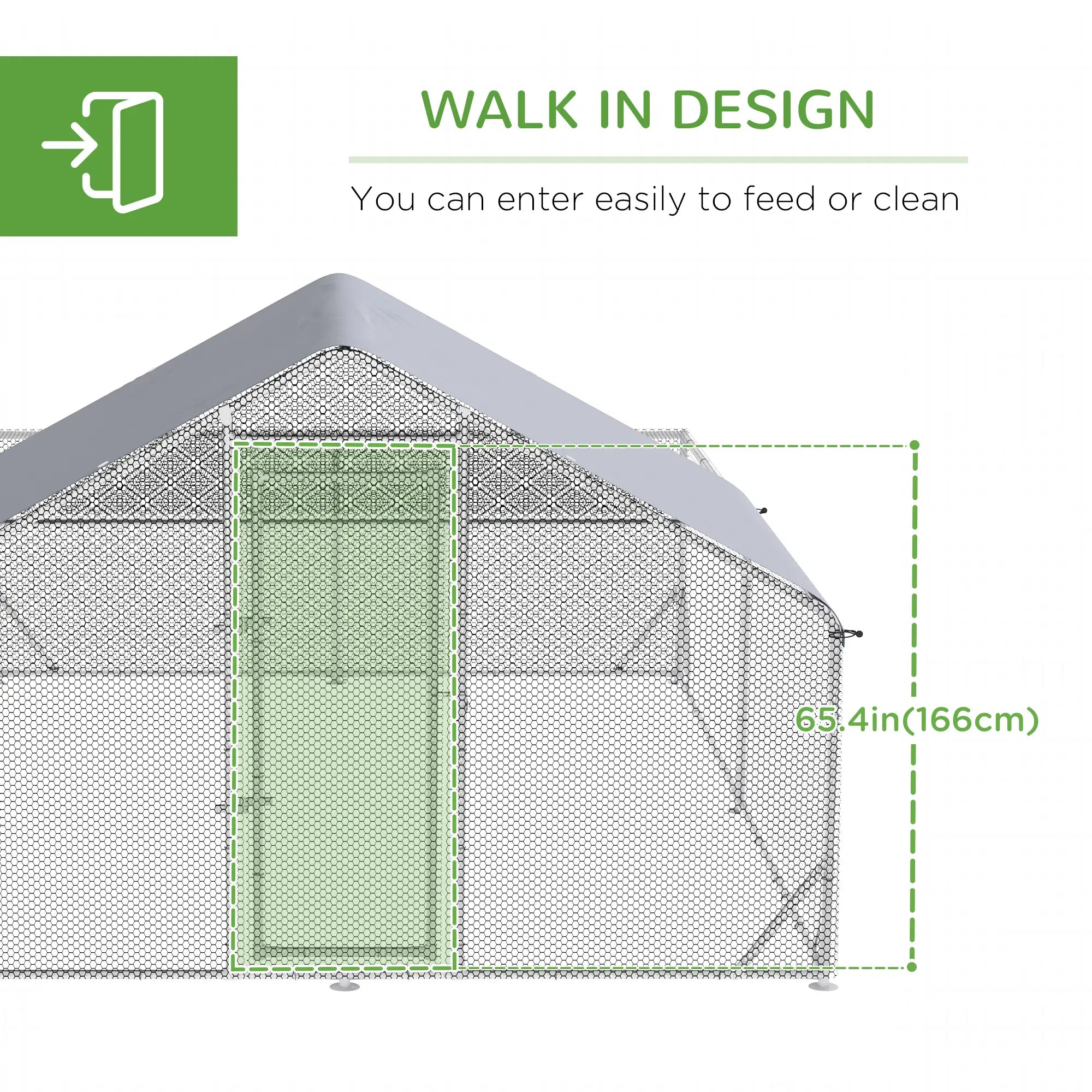 Large Metal Chicken Coop, Walk-in Poultry Cage, 13.1' x 9.8' x 6.4' Chicken Coops at Gallery Canada