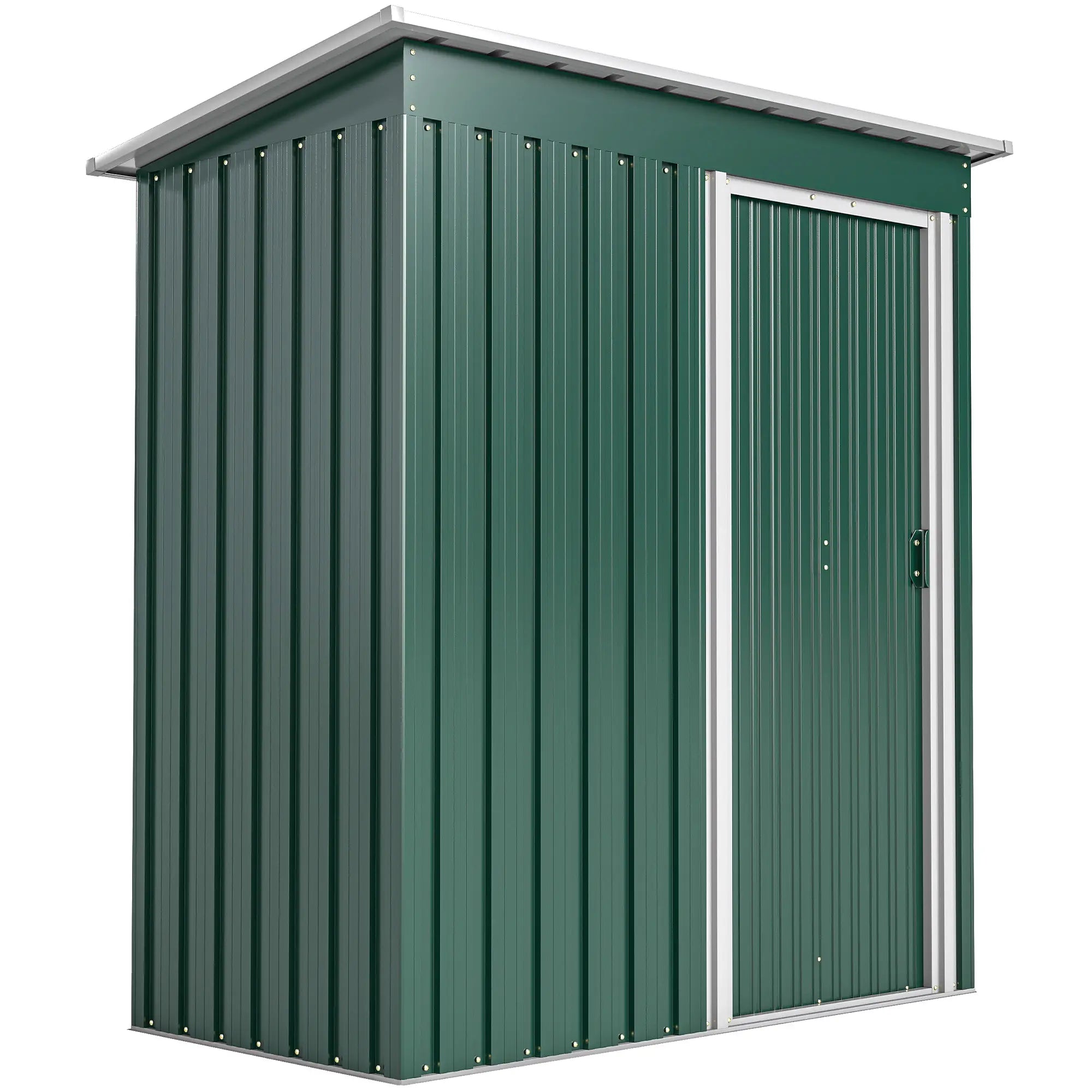 5 x 3 FT Outdoor Storage Shed, Steel Frame, Sliding Door, Green Sheds at Gallery Canada
