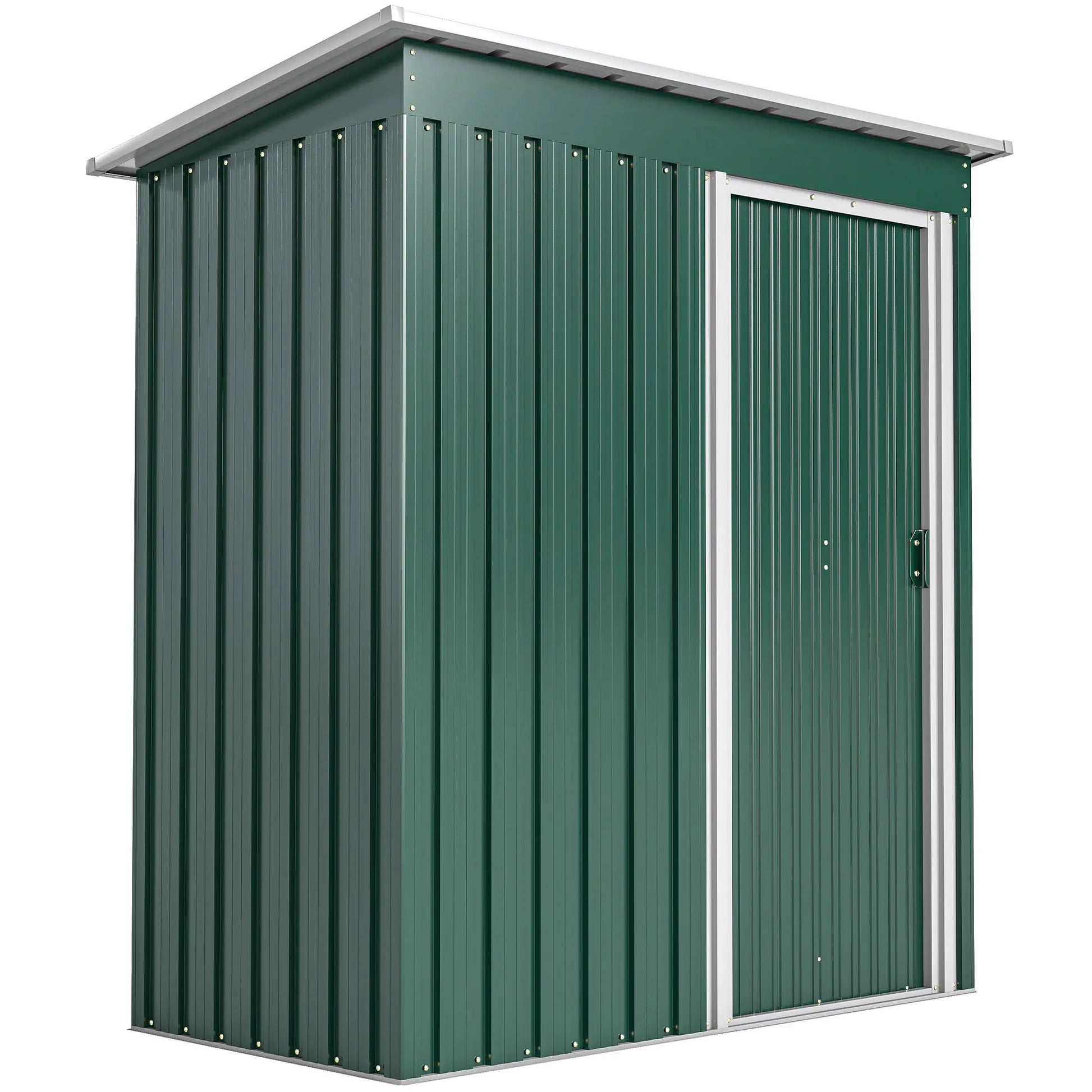 5 x 3 FT Outdoor Storage Shed, Steel Frame, Sliding Door, Green Sheds at Gallery Canada