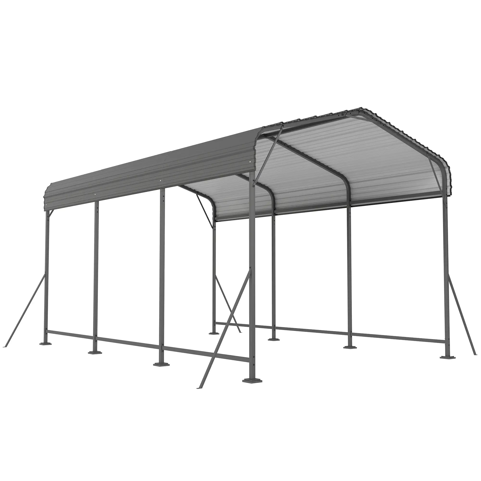 10 x 15FT Metal Carport, Heavy-Duty Canopy, Reinforced Frame, Dark Grey Car Shelters at Gallery Canada