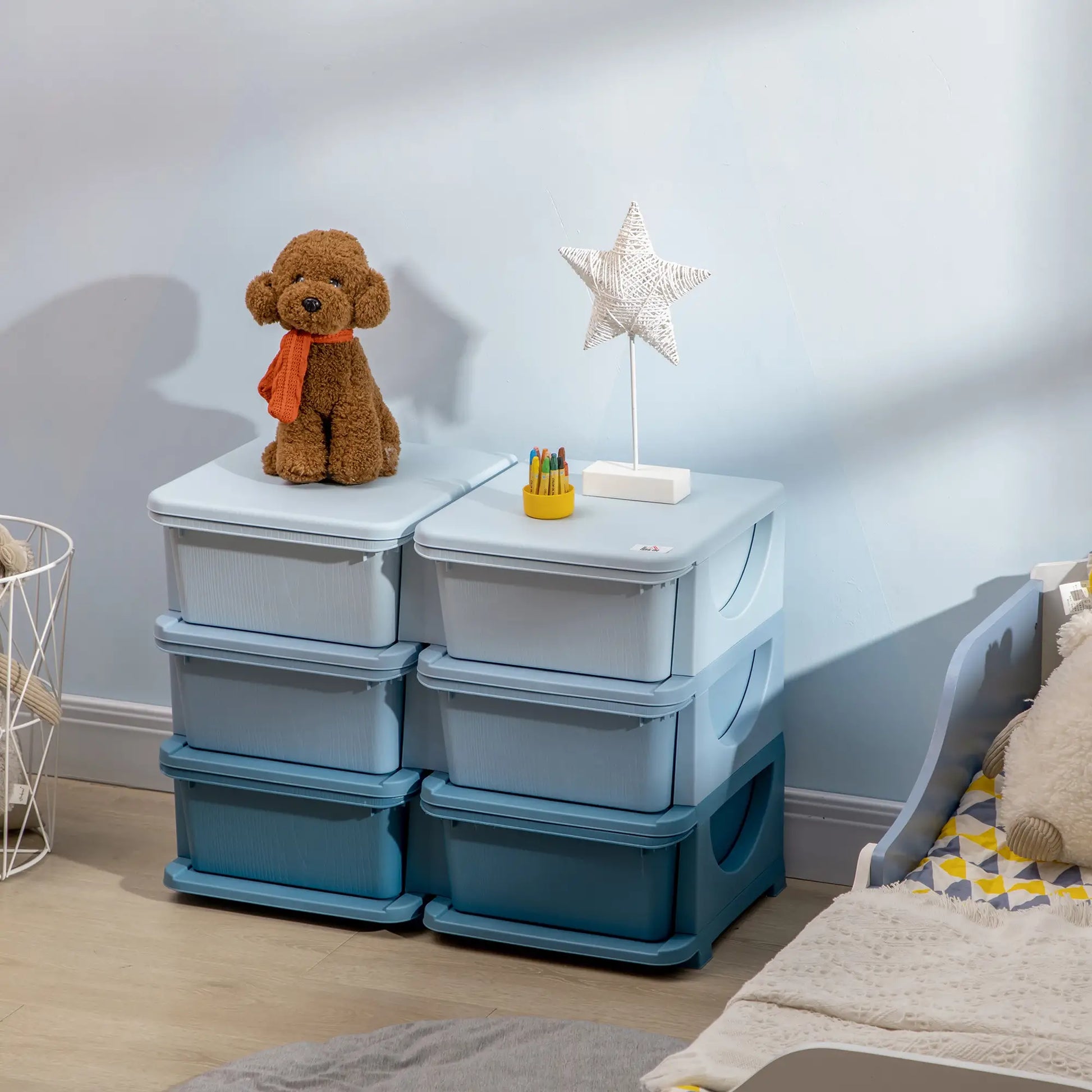 3 Tier Kids Toy Organizer, 6 Plastic Drawers, Blue Baby & Kids Storage at Gallery Canada
