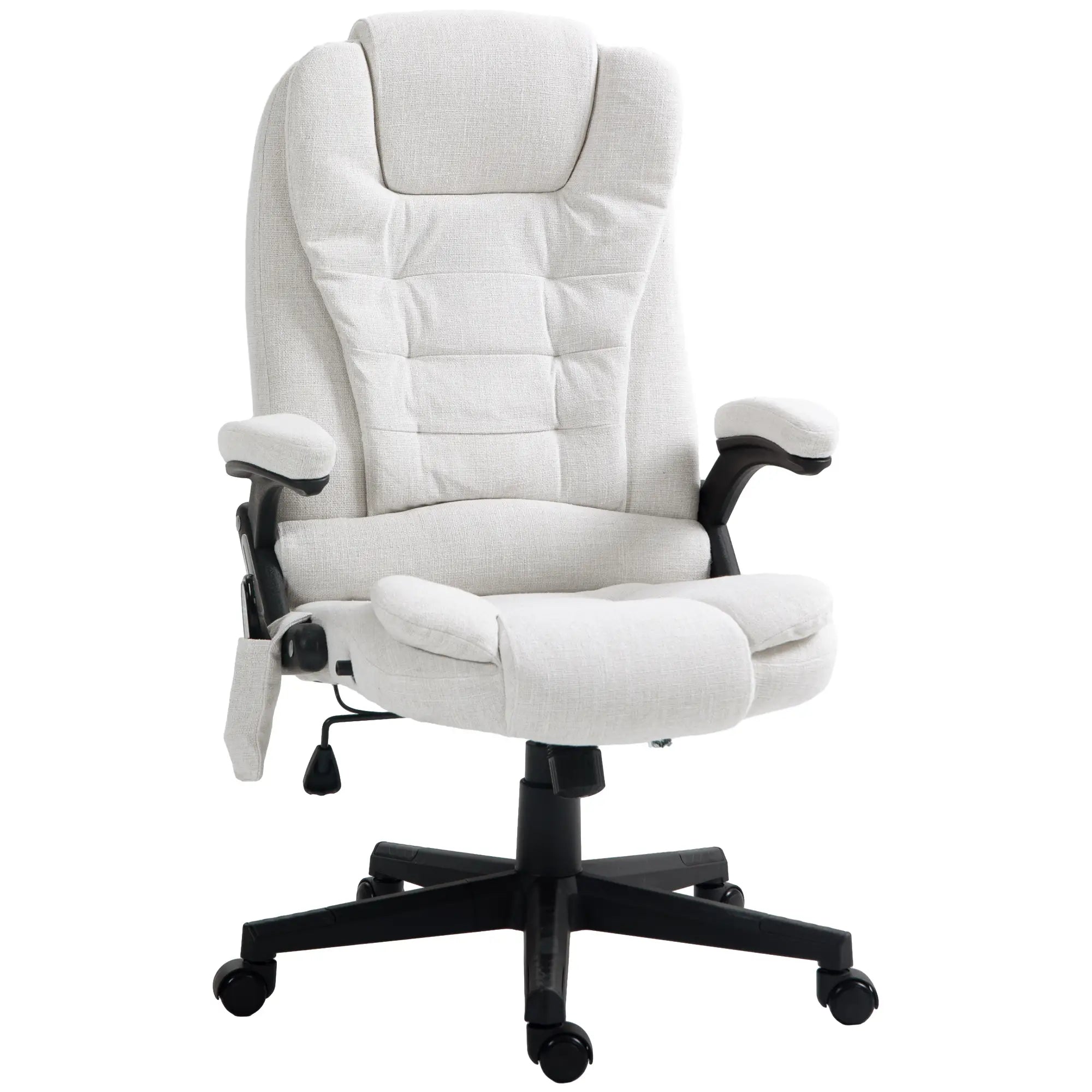 Reclining Massage Office Chair, High Back, Swivel Wheels, White Massage Chairs White at Gallery Canada