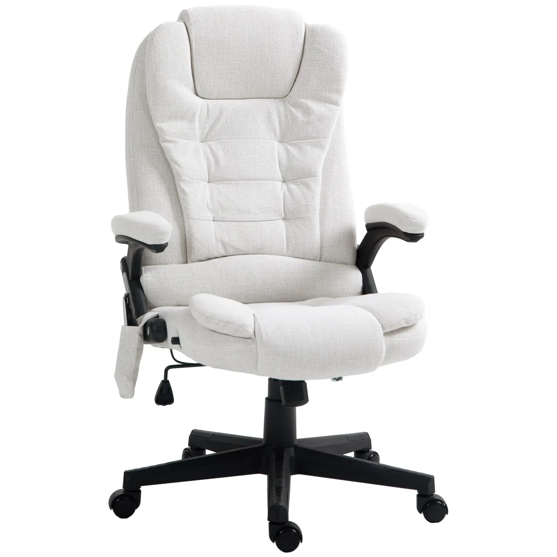Reclining Massage Office Chair, High Back, Swivel Wheels, White Massage Chairs White at Gallery Canada