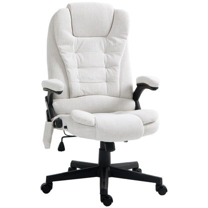 Reclining Massage Office Chair, High Back, Swivel Wheels, White Massage Chairs White at Gallery Canada