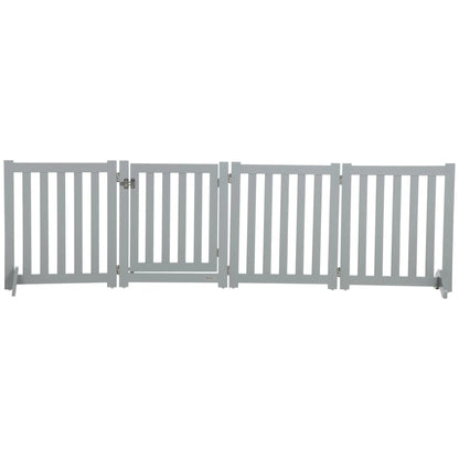 23.5"H Foldable Dog Gate with Door, 4 Panels, Grey Houses, Kennels & Pens at Gallery Canada
