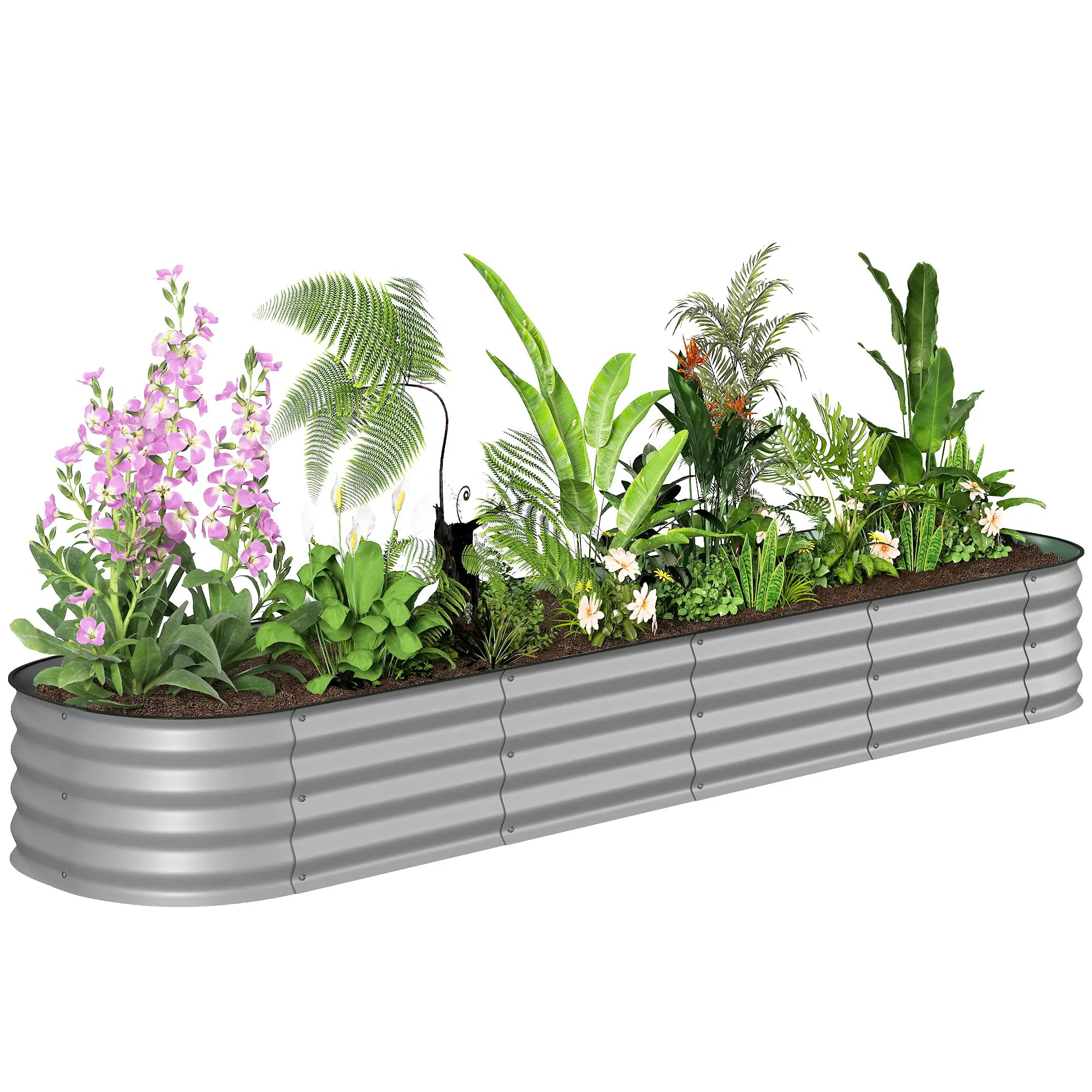 7.9 x 2 x 1ft Galvanized Raised Garden Bed, Metal Planter Box, Silver Galvanized Planter Boxes at Gallery Canada