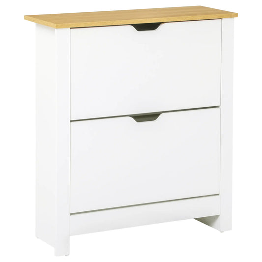 Shoe Storage Cabinet, 2 Flip Drawers, Adjustable Shelves, White Shoe Storage Cabinets & Racks White at Gallery Canada