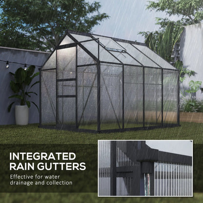Greenhouse Garden, Outdoor Kit, PC Board Sliding Door, 6.2' x 8.3' x 6.6', Grey Walk In Greenhouses at Gallery Canada