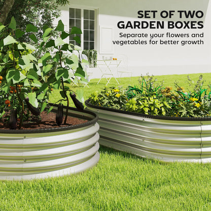 2Pcs Galvanized Raised Garden Bed, 4 X 3 X 1 Ft, Silver Galvanized Planter Boxes at Gallery Canada