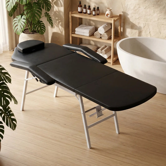 Portable Folding Massage Table, Black Portable Massage Tables Black, White at Gallery Canada